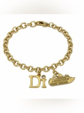 Diamonds International Bracelet DI Charm Goldtone Link with Cruise Ship Jewelry